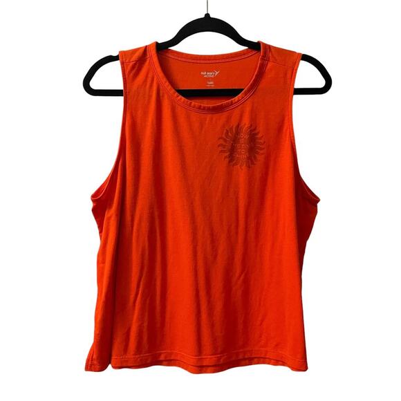 Old Navy Tops - Old Navy UltraLite Cropped Tank Top Women’s Large Orange Activewear Athleisure